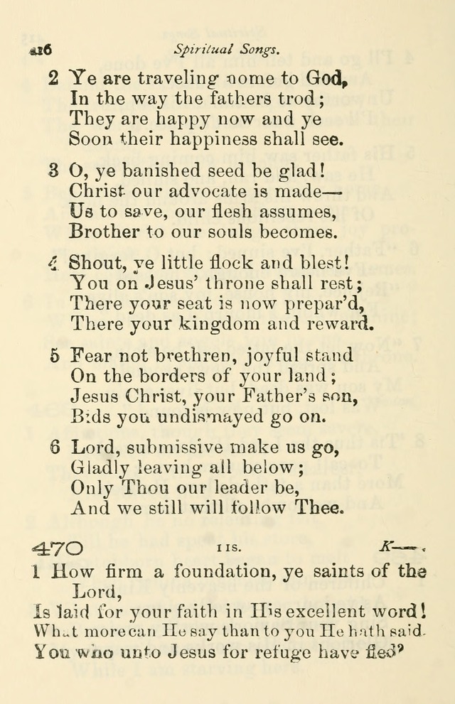 A Choice Selection of Hymns and Spiritual Songs for the use of the Baptist Church and all lovers of song page 419