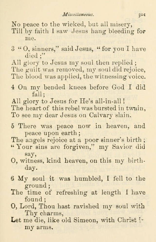A Choice Selection of Hymns and Spiritual Songs for the use of the Baptist Church and all lovers of song page 504