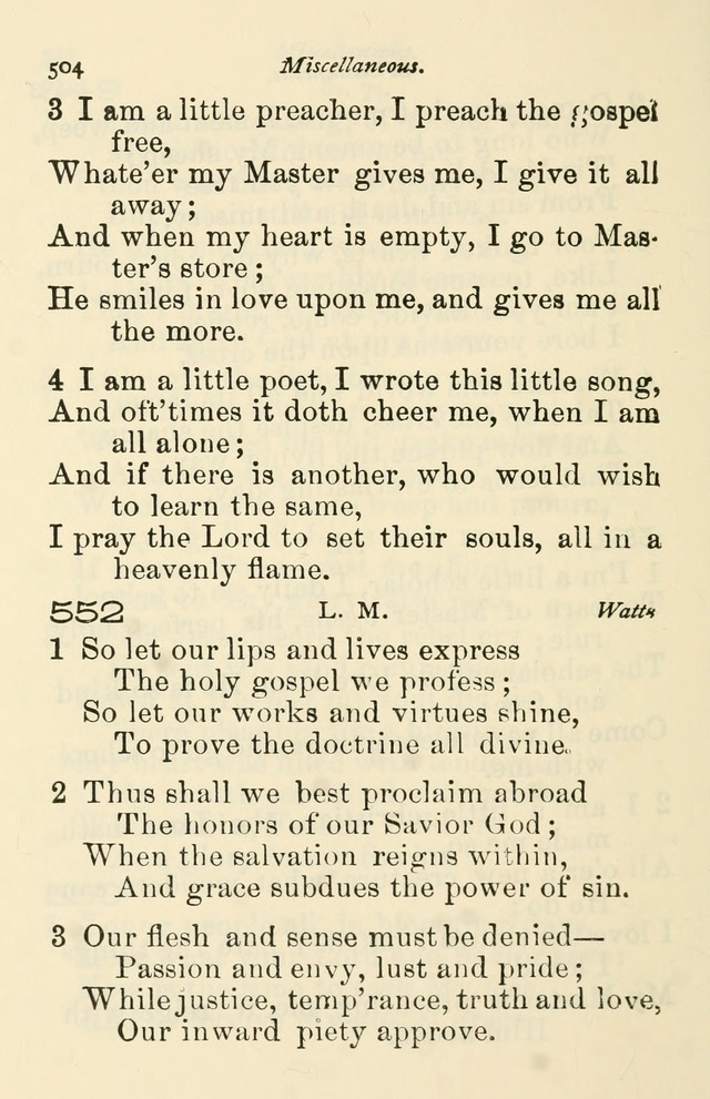 A Choice Selection of Hymns and Spiritual Songs for the use of the Baptist Church and all lovers of song page 507