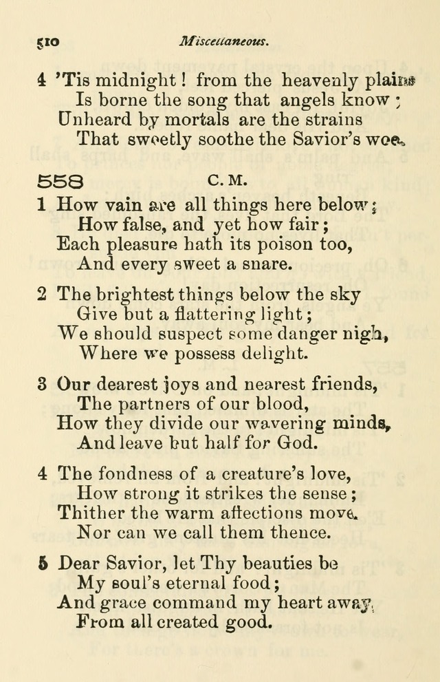 A Choice Selection of Hymns and Spiritual Songs for the use of the Baptist Church and all lovers of song page 513
