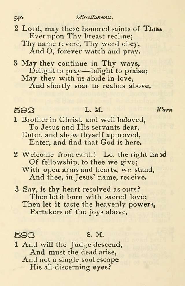 A Choice Selection of Hymns and Spiritual Songs for the use of the Baptist Church and all lovers of song page 543
