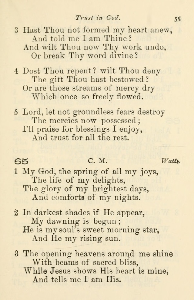 A Choice Selection of Hymns and Spiritual Songs for the use of the Baptist Church and all lovers of song page 58