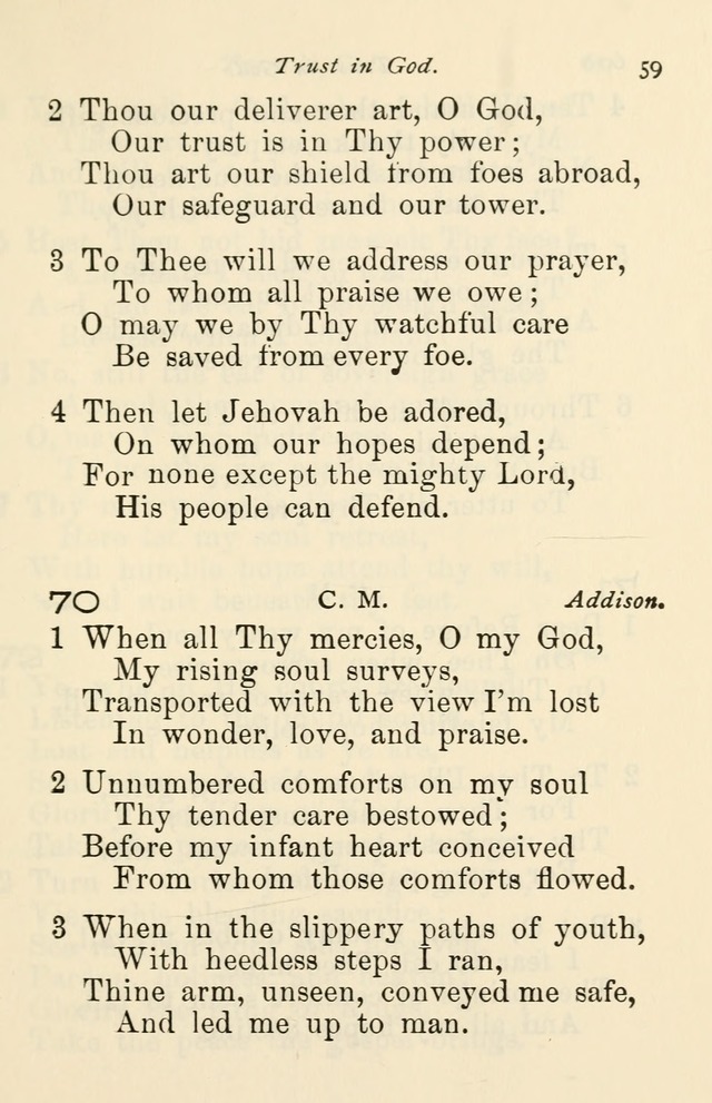 A Choice Selection of Hymns and Spiritual Songs for the use of the Baptist Church and all lovers of song page 62