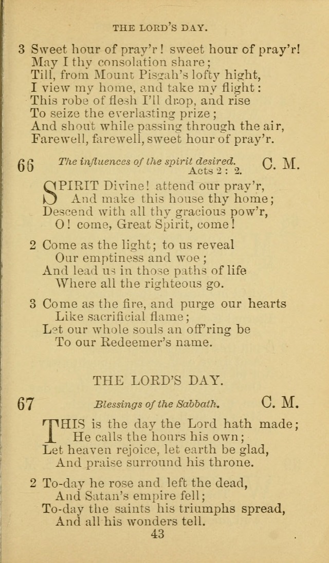 A Collection of Spiritual Hymns: adapted to the Various Kinds of Christian Worship, and especially designed for the use of the Brethren in Christ. 2nd ed. page 45