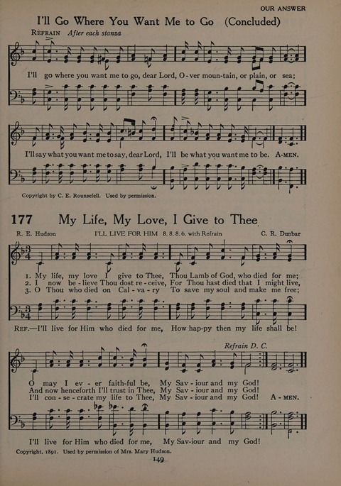 The Church School Hymnal for Youth page 149