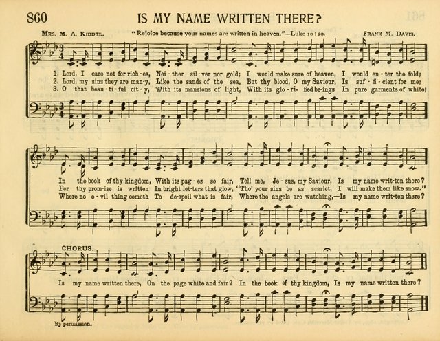 Christ in Song: for all religious services nearly one thousand best gospel hymns, new and old with responsive scripture readings (Rev. and Enl.) page 485