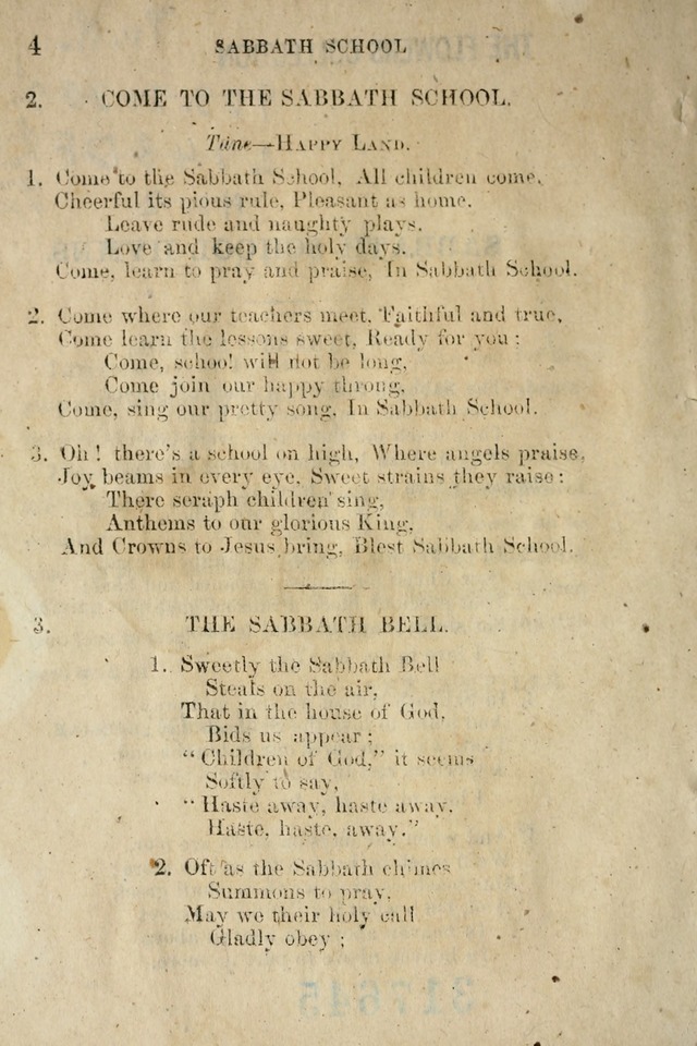 A Collection of Sabbath School Hymns: compiled by a Sabbath School Teacher page 4