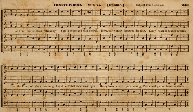The Choir: or, Union collection of church music. Consisting of a great variety of psalm and hymn tunes, anthems, &c. original and selected. Including many beautiful subjects from the works.. (2nd ed.) page 243