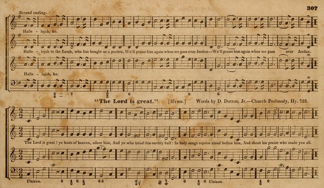 The Choir: or, Union collection of church music. Consisting of a great variety of psalm and hymn tunes, anthems, &c. original and selected. Including many beautiful subjects from the works.. (2nd ed.) page 307