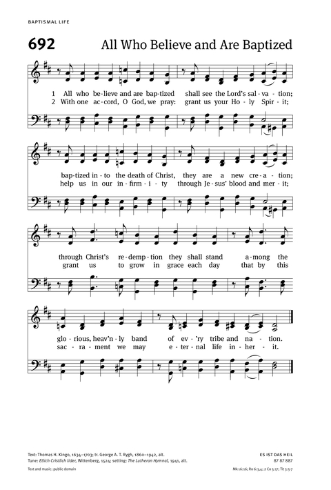 Christian Worship: Hymnal page 704