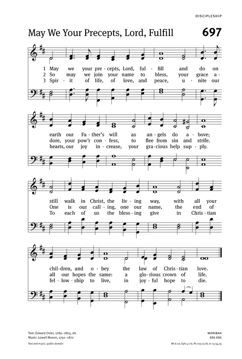 Christian Worship: Hymnal page 709