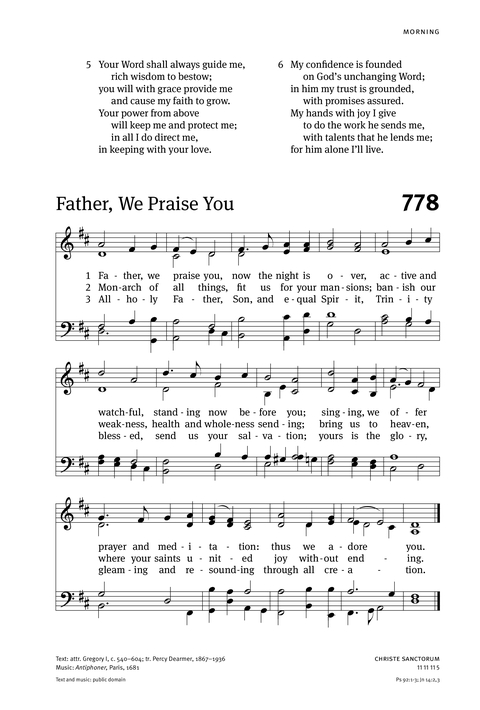 Christian Worship (2021): Hymnal page 799