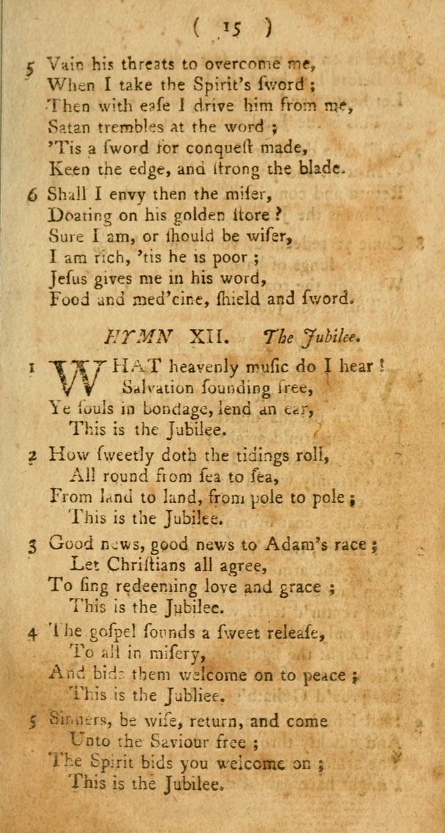 A Collection of Hymns for the use of Christians page 15