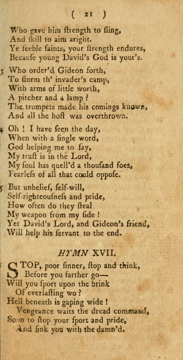 A Collection of Hymns for the use of Christians page 21