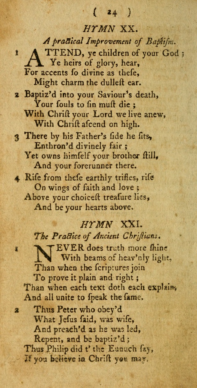 A Collection of Hymns for the use of Christians page 24
