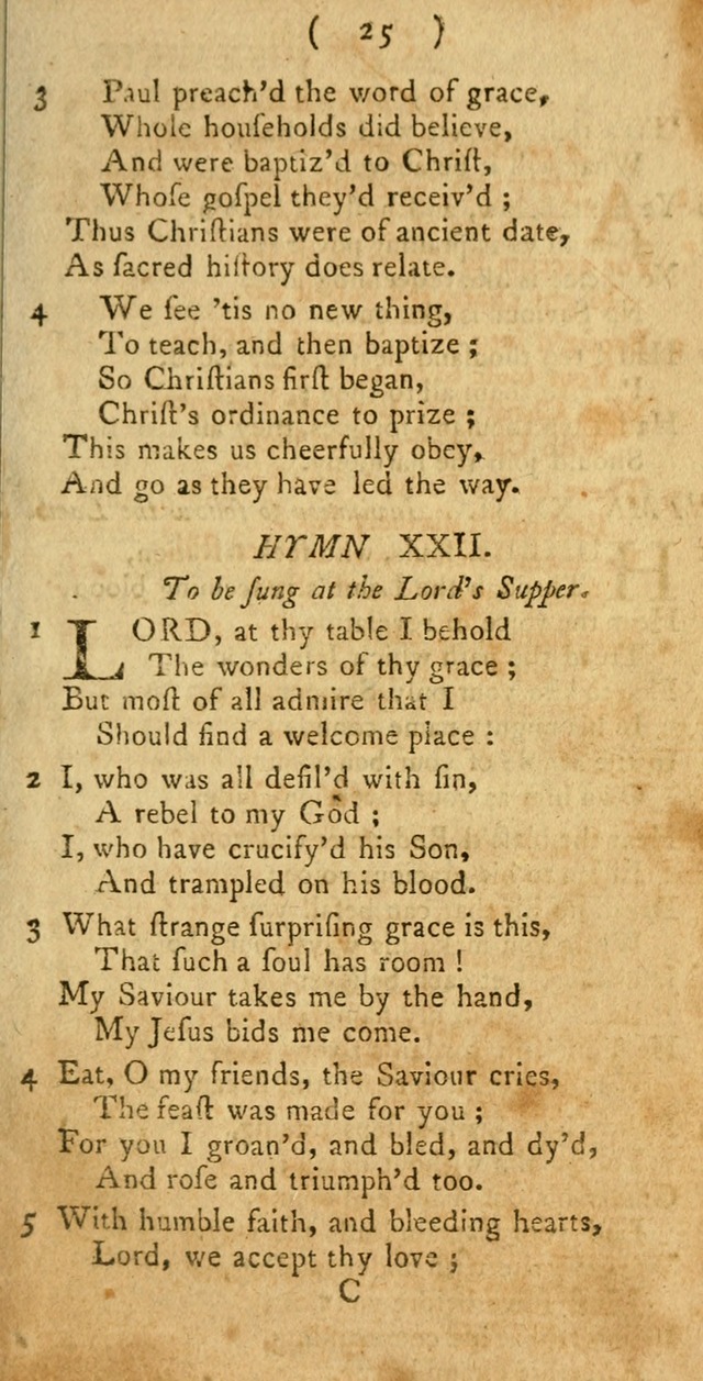 A Collection of Hymns for the use of Christians page 25