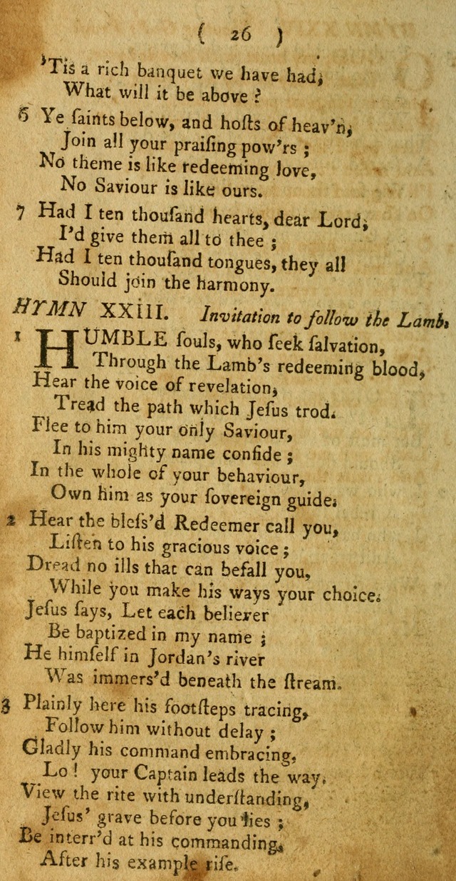 A Collection of Hymns for the use of Christians page 26