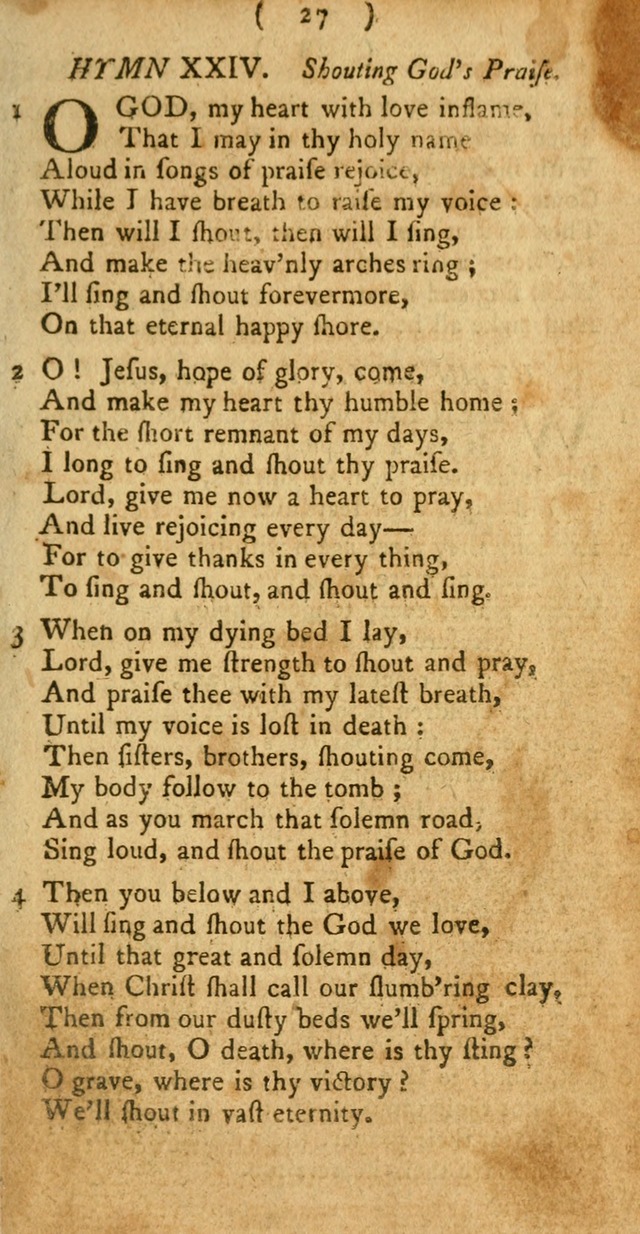 A Collection of Hymns for the use of Christians page 27