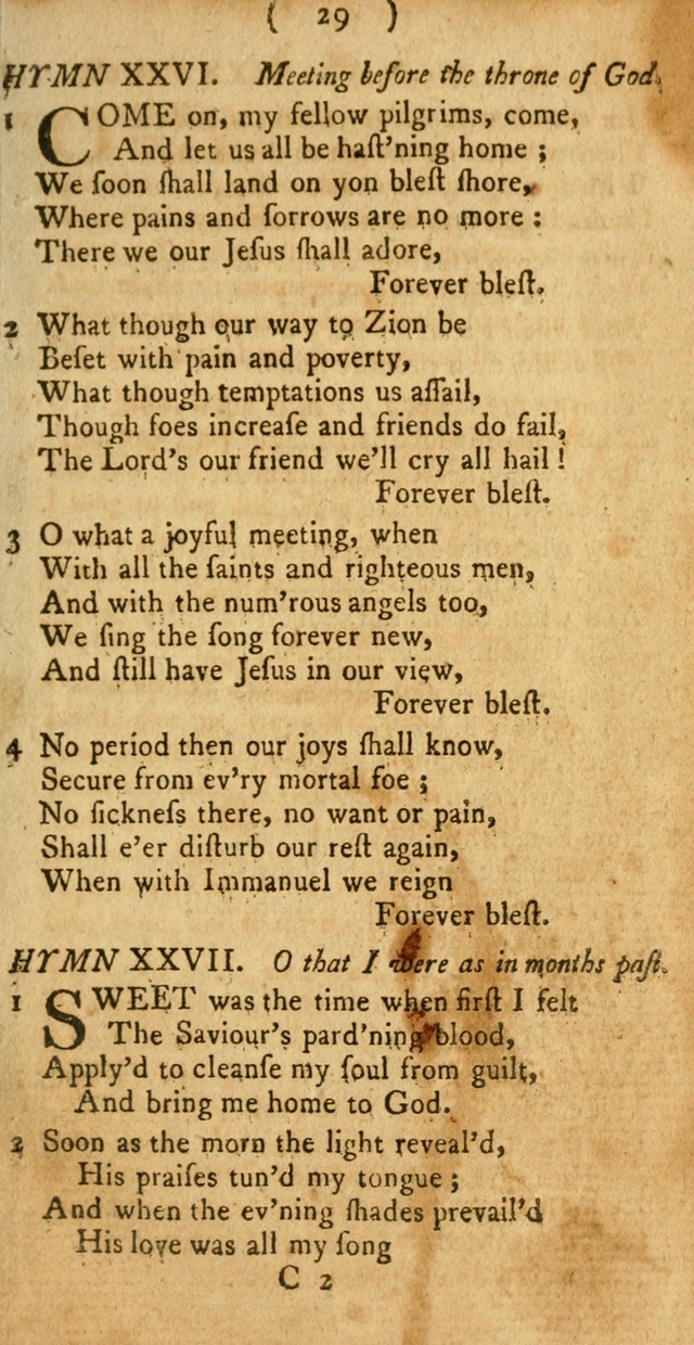 A Collection of Hymns for the use of Christians page 29