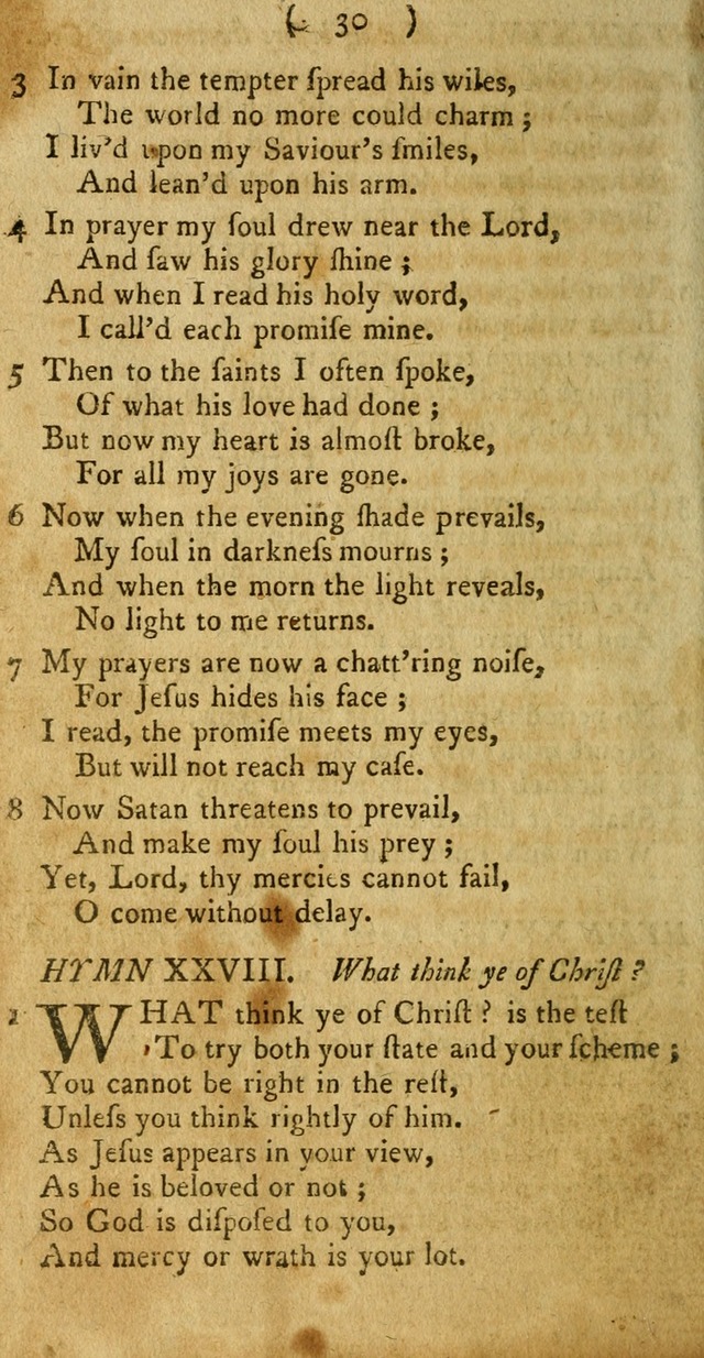 A Collection of Hymns for the use of Christians page 30