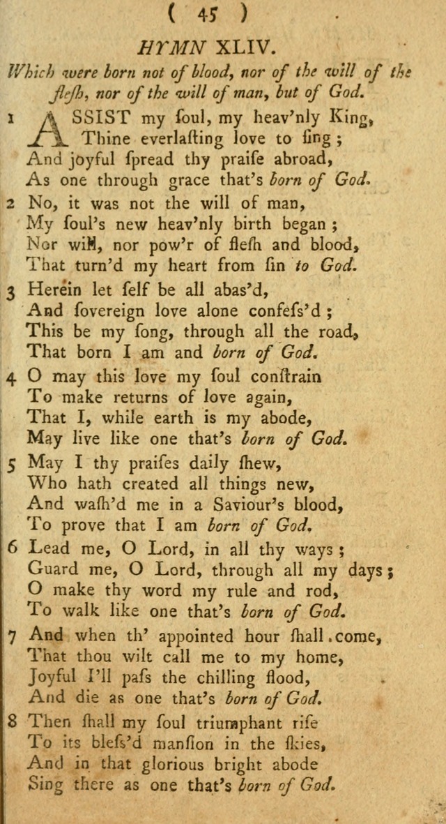 A Collection of Hymns for the use of Christians page 45