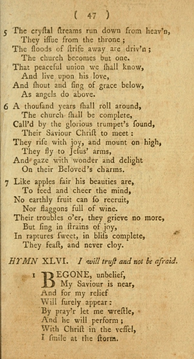A Collection of Hymns for the use of Christians page 47