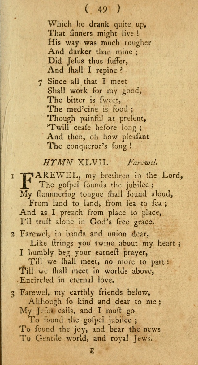 A Collection of Hymns for the use of Christians page 49