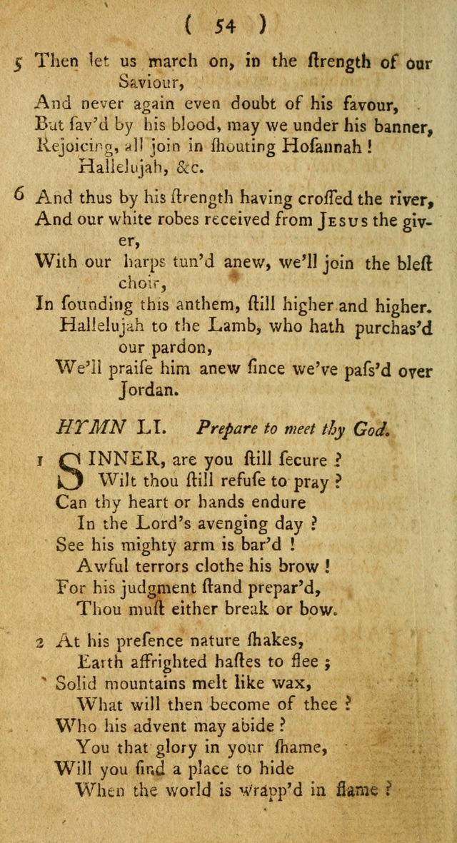 A Collection of Hymns for the use of Christians page 54
