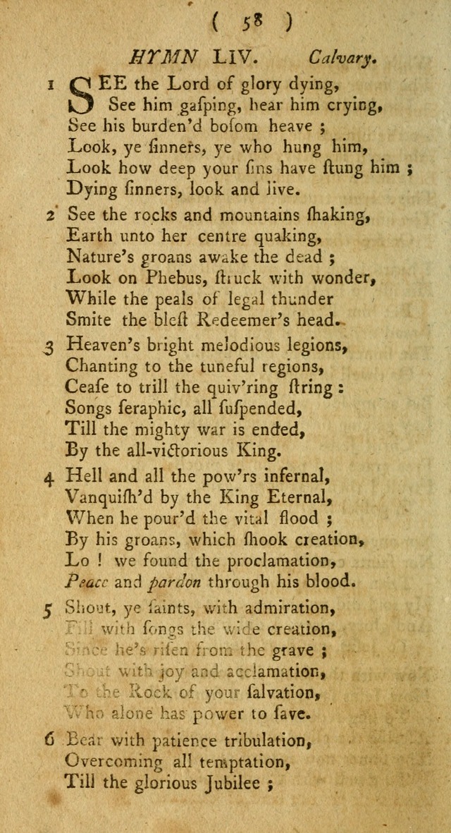 A Collection of Hymns for the use of Christians page 58