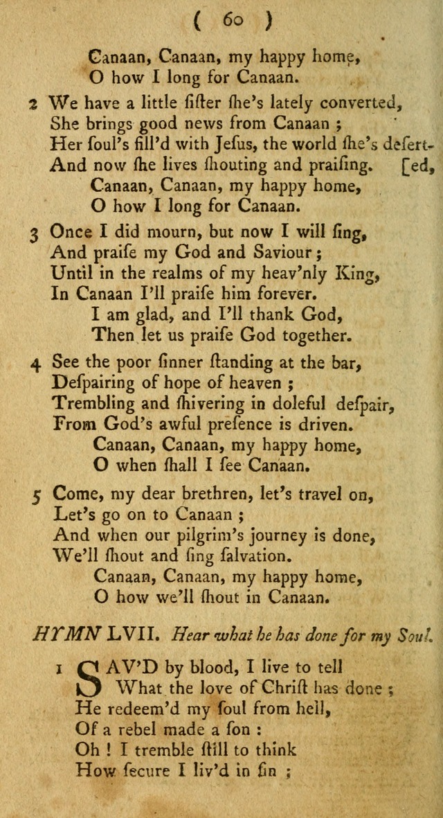 A Collection of Hymns for the use of Christians page 60