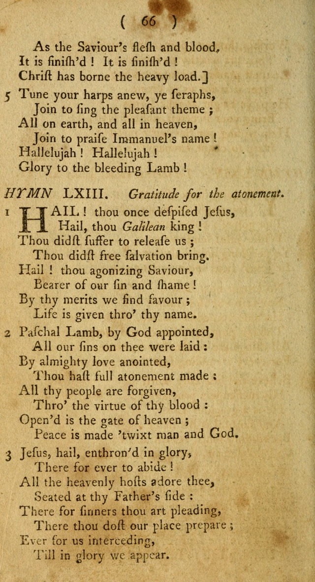 A Collection of Hymns for the use of Christians page 68