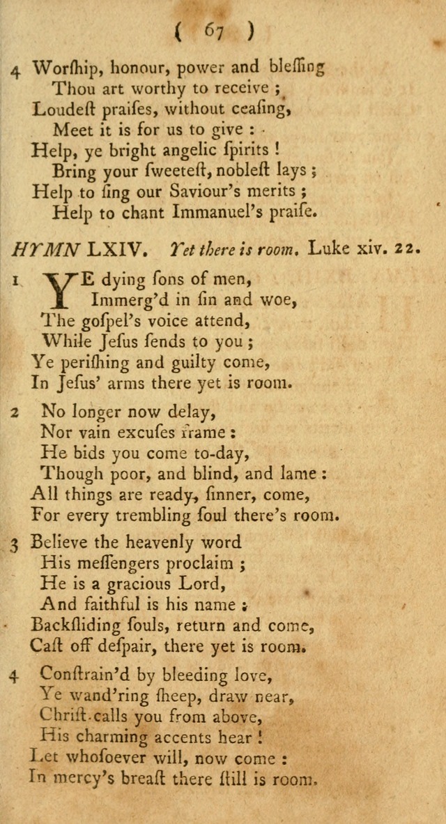 A Collection of Hymns for the use of Christians page 69