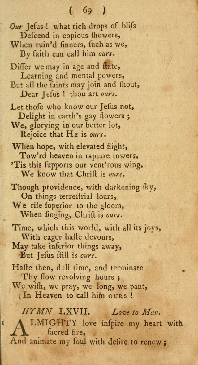 A Collection of Hymns for the use of Christians page 71