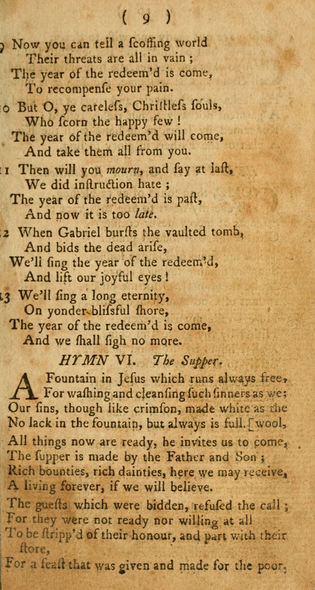 A Collection of Hymns for the use of Christians page 9