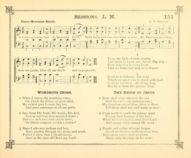 Carols of Joy: choice collection of songs and hymns for the Sunday School, Bible class, and the Home Circle to which has been added an easy method of Rudimental Instruction in Music, for Weekday Study page 151