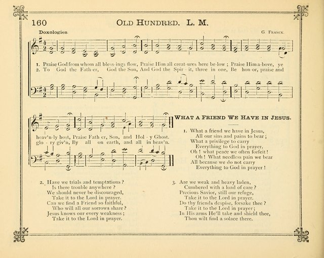 Carols of Joy: choice collection of songs and hymns for the Sunday School, Bible class, and the Home Circle to which has been added an easy method of Rudimental Instruction in Music, for Weekday Study page 160