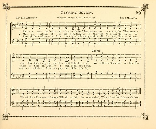 Carols of Joy: choice collection of songs and hymns for the Sunday School, Bible class, and the Home Circle to which has been added an easy method of Rudimental Instruction in Music, for Weekday Study page 29