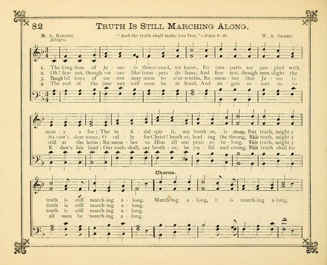 Carols of Joy: choice collection of songs and hymns for the Sunday School, Bible class, and the Home Circle to which has been added an easy method of Rudimental Instruction in Music, for Weekday Study page 82