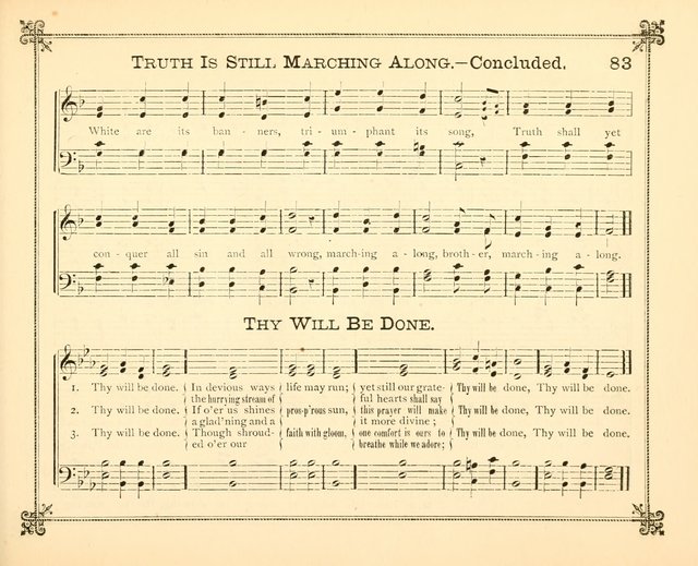 Carols of Joy: choice collection of songs and hymns for the Sunday School, Bible class, and the Home Circle to which has been added an easy method of Rudimental Instruction in Music, for Weekday Study page 83