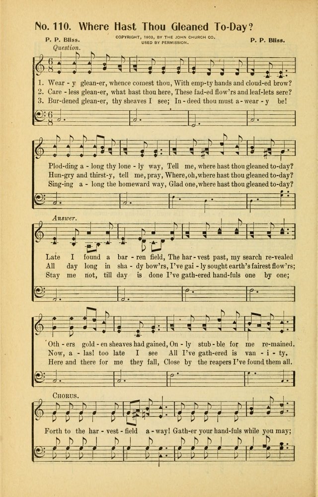 Diadems: a collection of religious songs, new and old, for the church and Sunday school page 110