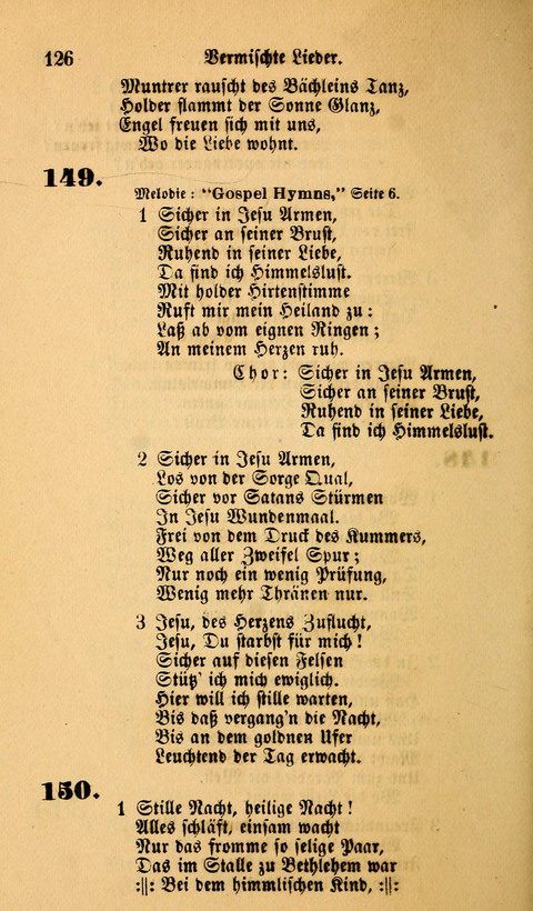 Die Deutsche Ausgabe der Englischen und Deutschen Frohen Botschaftslieder: zum Gebrauch bei Erweckungs- und Gebetsversammlungen (Ebenezer Hymnal) page 126