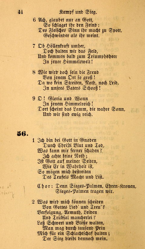 Die Deutsche Ausgabe der Englischen und Deutschen Frohen Botschaftslieder: zum Gebrauch bei Erweckungs- und Gebetsversammlungen (Ebenezer Hymnal) page 44