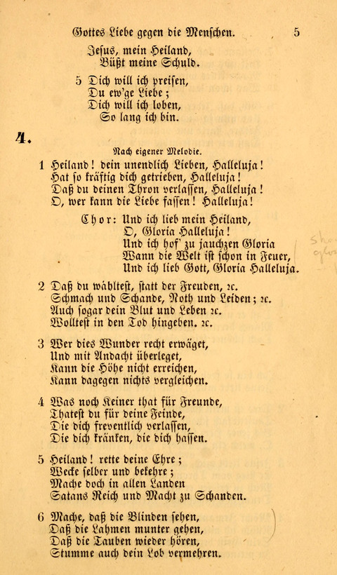 Die Deutsche Ausgabe der Englischen und Deutschen Frohen Botschaftslieder: zum Gebrauch bei Erweckungs- und Gebetsversammlungen (Ebenezer Hymnal) page 5