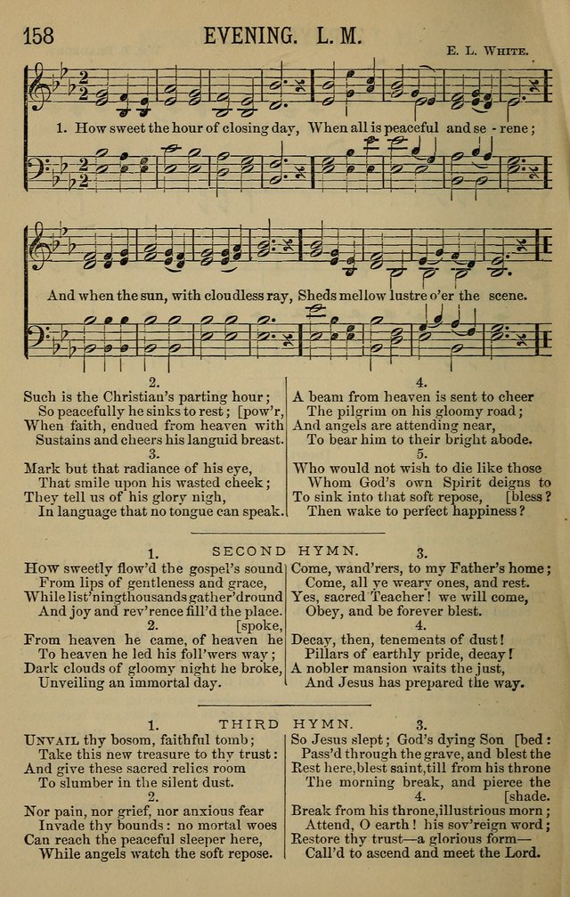 The Devotional Chimes: a choice collection of new and standard hymns and tunes, adapted to all occasions of social worship, family devotions, and congregational singing page 158