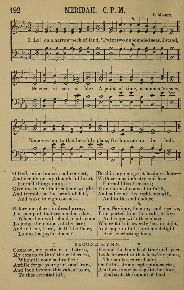 The Devotional Chimes: a choice collection of new and standard hymns and tunes, adapted to all occasions of social worship, family devotions, and congregational singing page 192