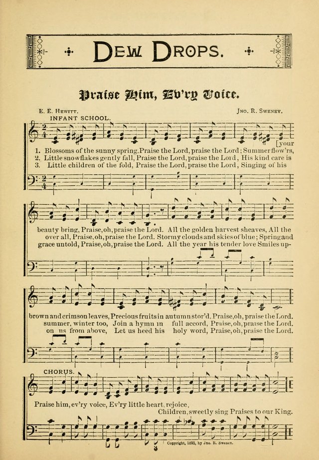 Dew Drops: comprising new songs, hymns, etc. for young singers page 1