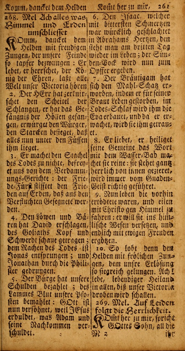 Das Kleine Davidische Psalterspiel der Kinder Zions von alten und neuen auserlesenen Geistes-Gesängen allen wahren heyls-begierigen Säuglingen der Weisheit, insonderheit aber denen Gemeinden des Herrn page 261