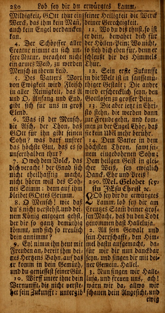 Das Kleine Davidische Psalterspiel der Kinder Zions von alten und neuen auserlesenen Geistes-Gesängen allen wahren heyls-begierigen Säuglingen der Weisheit, insonderheit aber denen Gemeinden des Herrn page 280