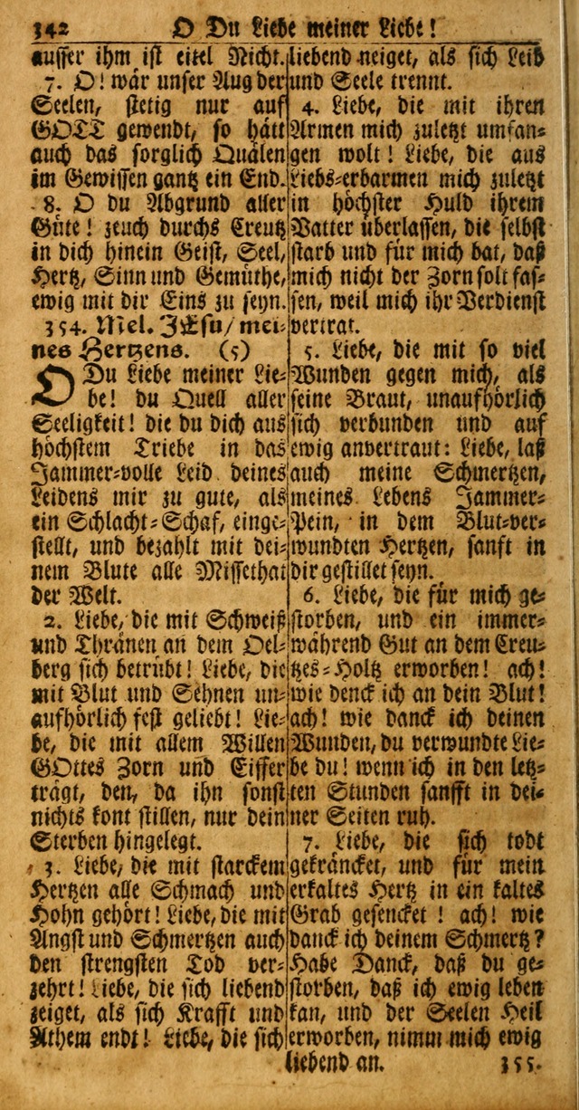 Das Kleine Davidische Psalterspiel der Kinder Zions: von alten und neuen auserlesenen Geistes-Gesängen allen wahren heuls-begierigen säuglingen der weisheit, infonderheit aber denen Gemeinden ... page 342