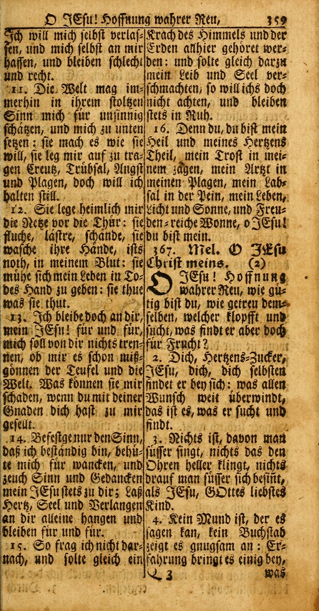 Das Kleine Davidische Psalterspiel der Kinder Zions: von alten und neuen auserlesenen Geistes-Gesängen allen wahren heuls-begierigen säuglingen der weisheit, infonderheit aber denen Gemeinden ... page 359